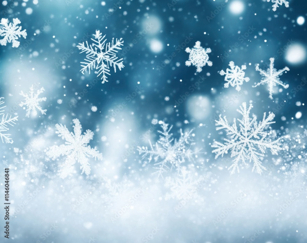 Beautiful Winter Background with Falling Snowflakes, Sparkling Effects, and a Soft Bokeh for Seasonal and Holiday Imagery Beautiful Winter Background with Falling Snowflakes, Sparkling Effects, and a Soft Bokeh for Seasonal and Holiday Imagery