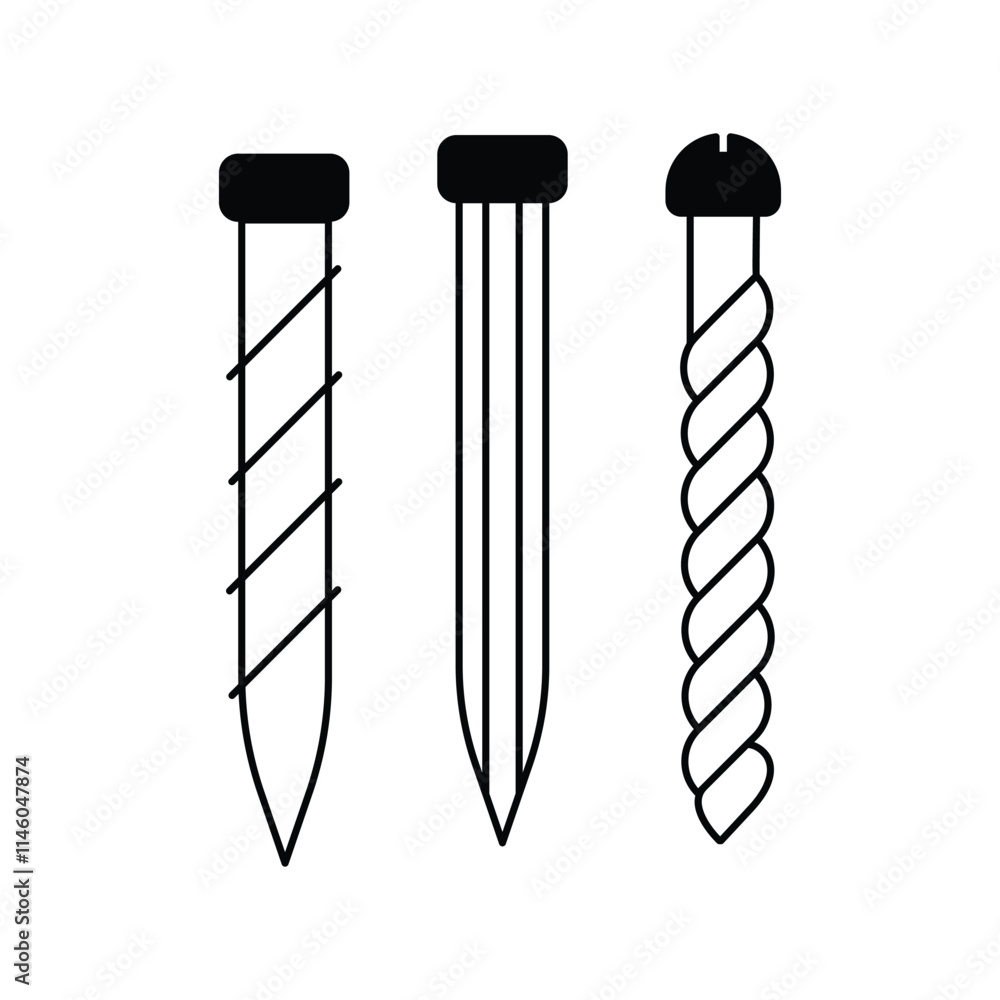 nails glyph icon with white background vector stock illustration nails glyph icon with white background vector stock illustration