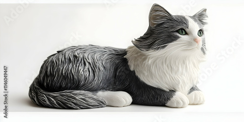 Wallpaper Mural Gray and White Cat Figurine Torontodigital.ca