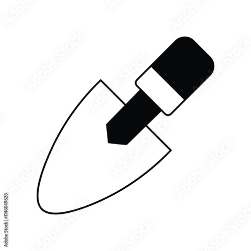 trowel glyph icon with white background vector stock illustration