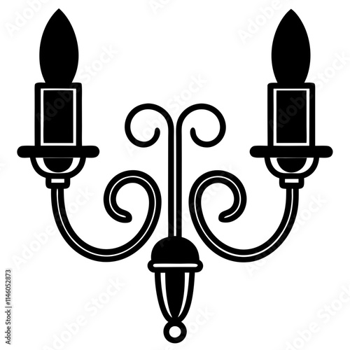 Antique style wall sconces vector illustration