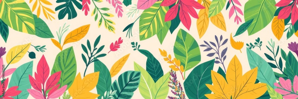 Pink background with vibrant green leaves surrounding a large green leaf in the center, foliage, lush, minimalistic Pink background with vibrant green leaves surrounding a large green leaf in the center, foliage, lush, minimalistic