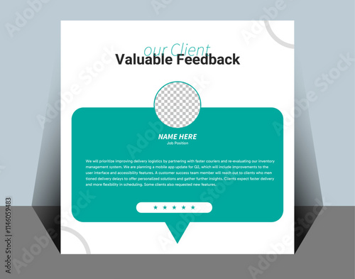 Customer feedback testimonial social media post template layout client testimonial design