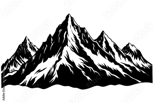 Winter Mountain Silhouette Design.