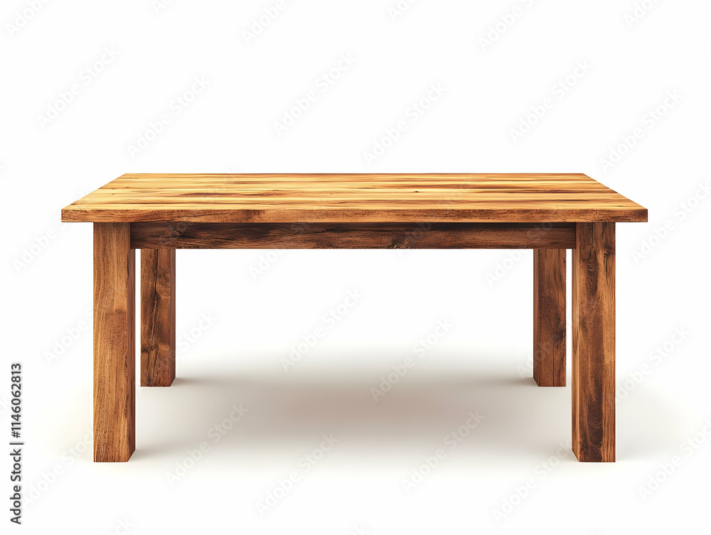3D Render Wooden Table Top View 3D Render Wooden Table Top View