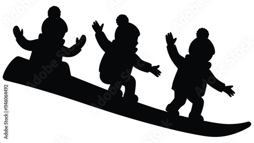 Children Sledding Down a Hill