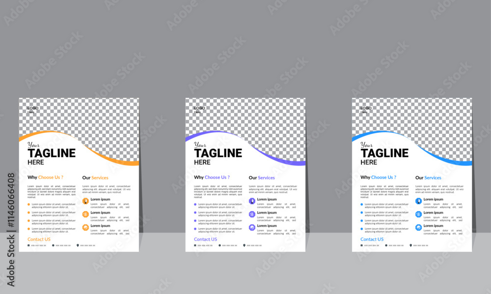 Obraz premium Abstract and Creative Flyer Templates for Real Estate and Promotion.