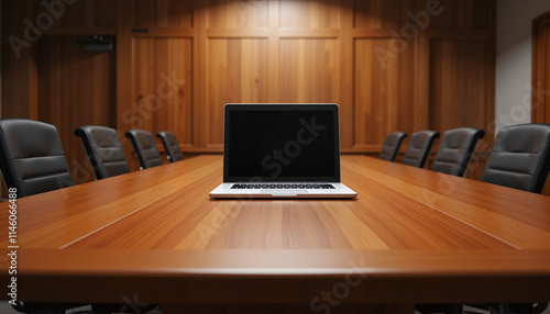 Wallpaper Mural Modern conference room with laptop on wooden table. Torontodigital.ca