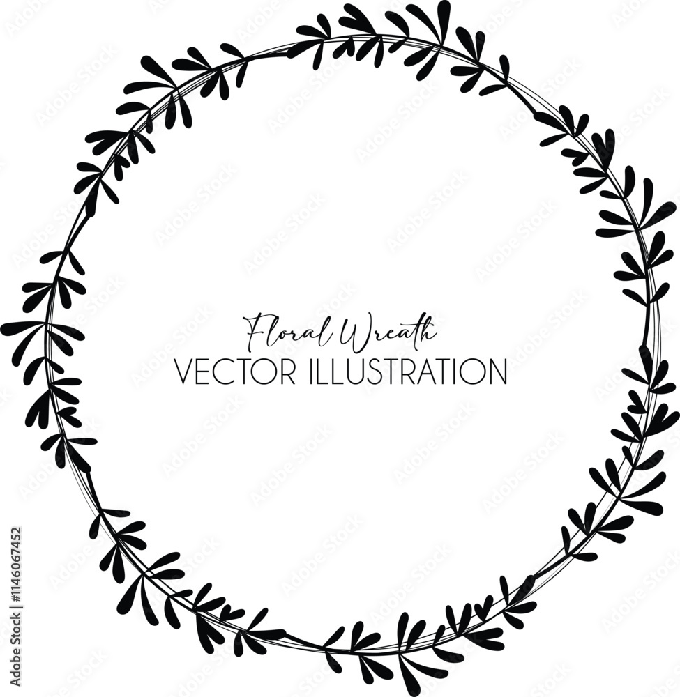 Elegant Floral Wreath Vector Design for Creative Projects Elegant Floral Wreath Vector Design for Creative Projects