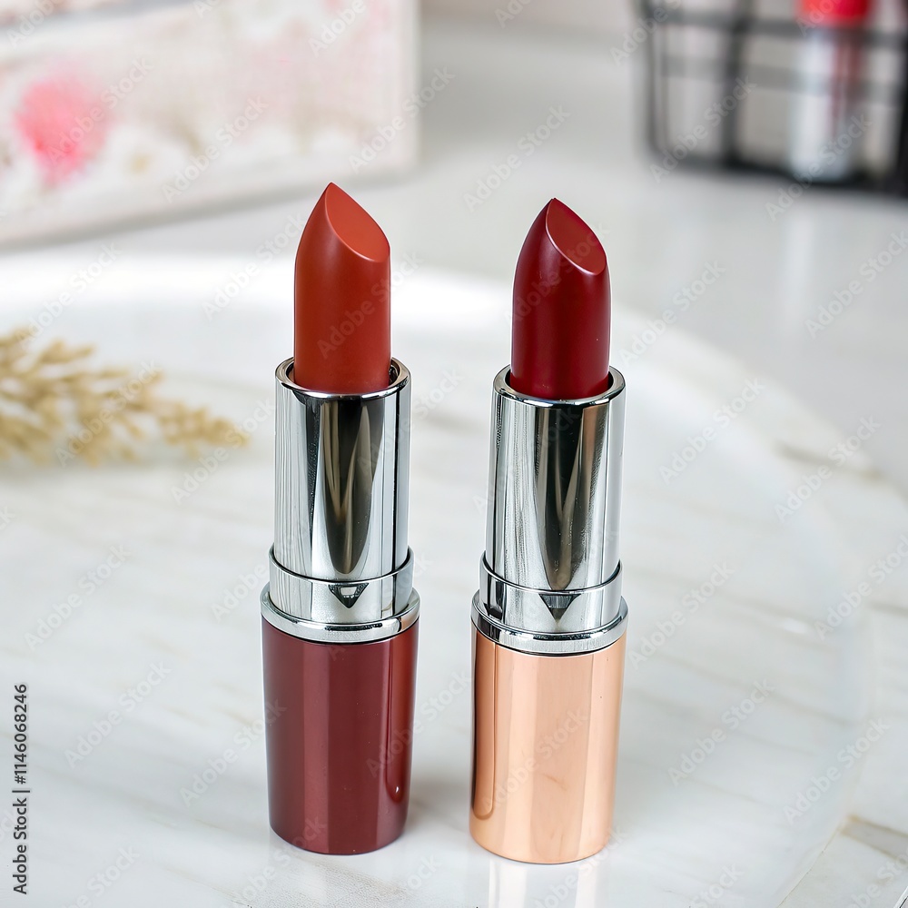 Red lipstick isolated on white background cosmetics makeup Red lipstick isolated on white background cosmetics makeup