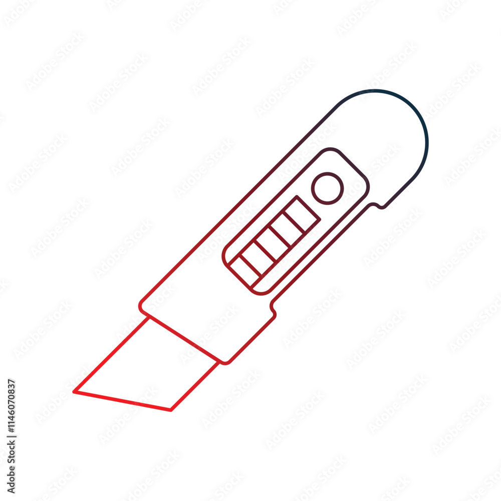 knife cutter outline gradient icon with white background vector stock illustration knife cutter outline gradient icon with white background vector stock illustration