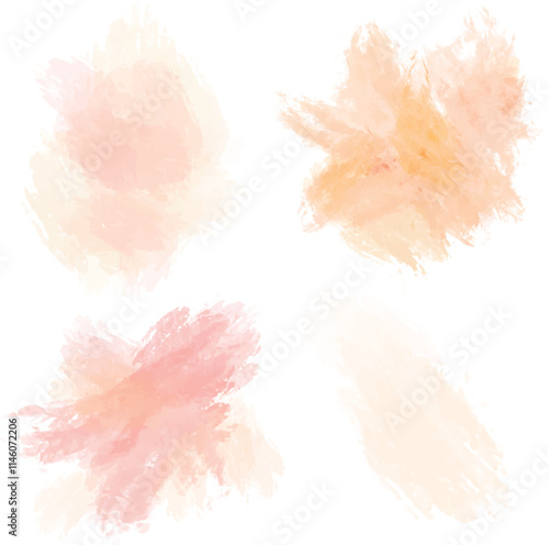 watercolor vector illustration
of peach brush strokes, oil paint smears