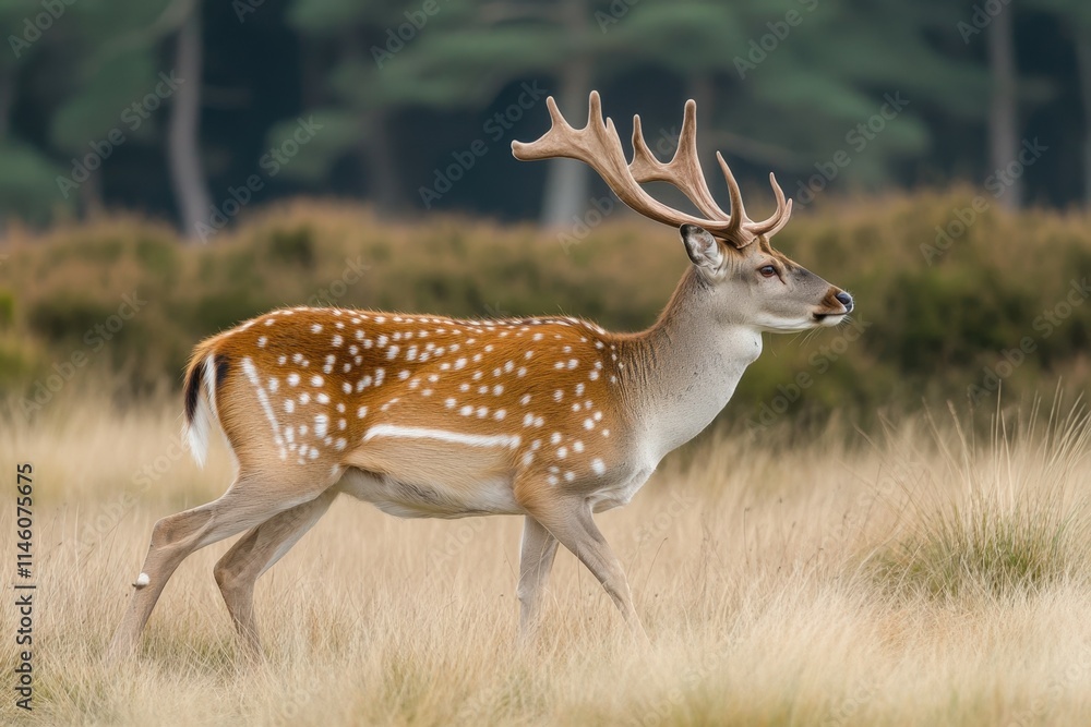 Obraz premium white-tailed deer (Odocoileus virginianus). Beautiful simple AI generated image