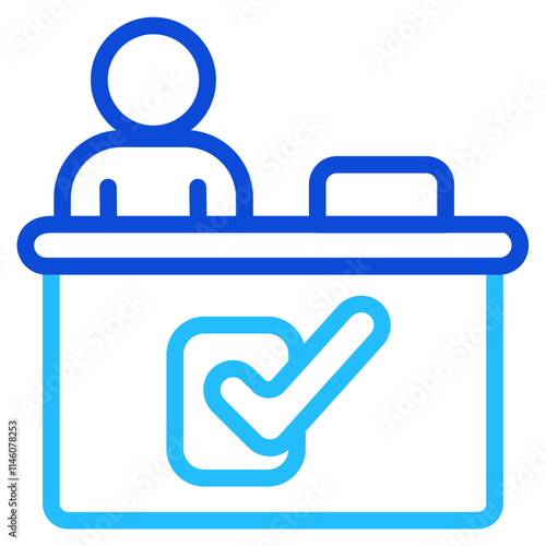 Check-in counter Duoline Icon