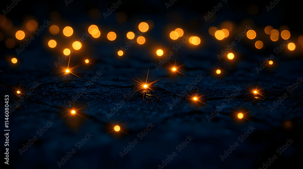 Glowing Lights Twinkle in the Night's Darkness Glowing Lights Twinkle in the Night's Darkness