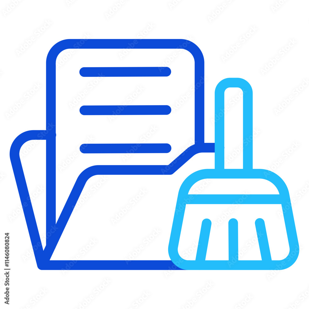 Fototapeta premium Data cleaning Duoline Icon