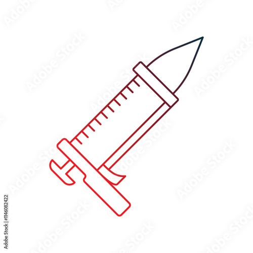caulk gun outline gradient icon with white background vector stock illustration