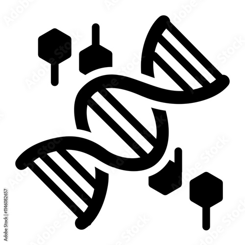 DNA double helix Solid Icon