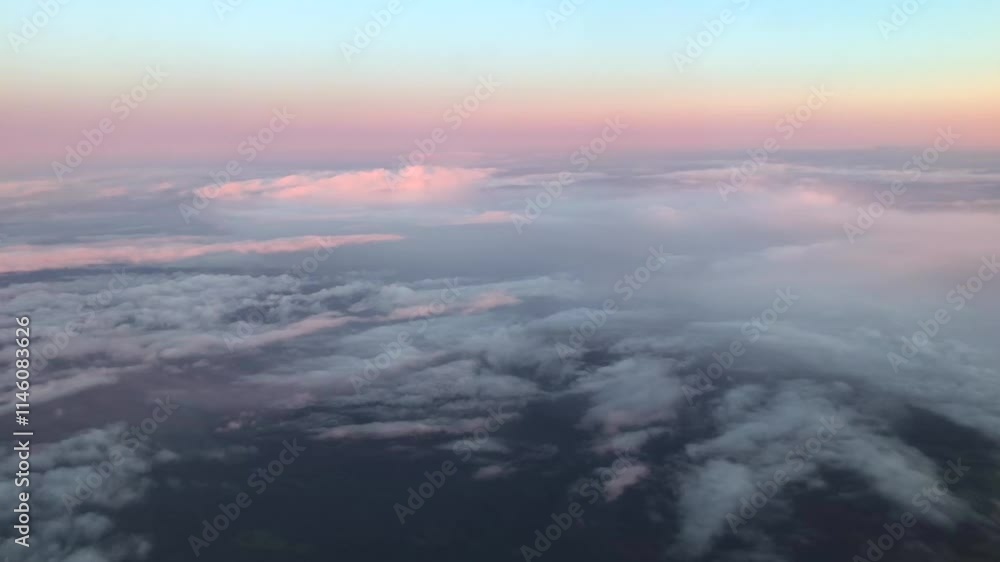 Aerial Cloudscape with Vibrant Sunset Glow Aerial Cloudscape with Vibrant Sunset Glow