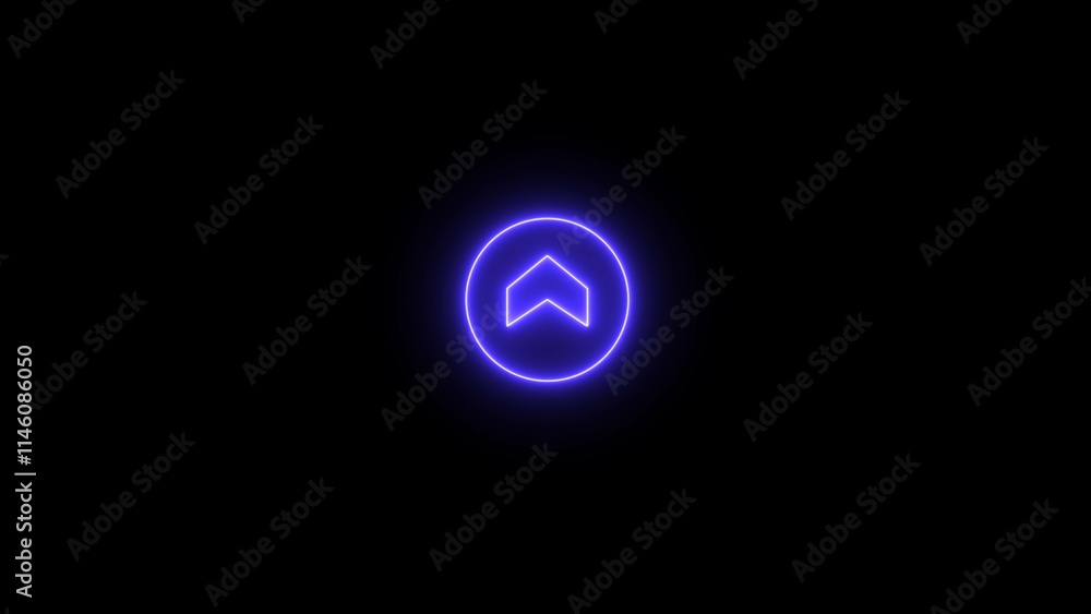 Up arrow button symbol. arrow up icon arrows direction. Neon Swipe up arrow icon on black background. Up arrow button symbol. arrow up icon arrows direction. Neon Swipe up arrow icon on black background.