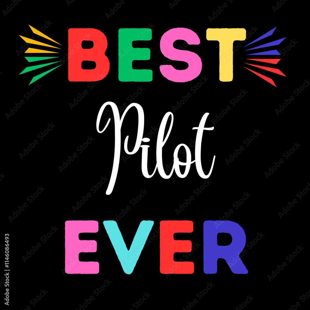 Fototapeta premium Best Ever Text Design with Heart Garland - Stylish Typography Art for Appreciation