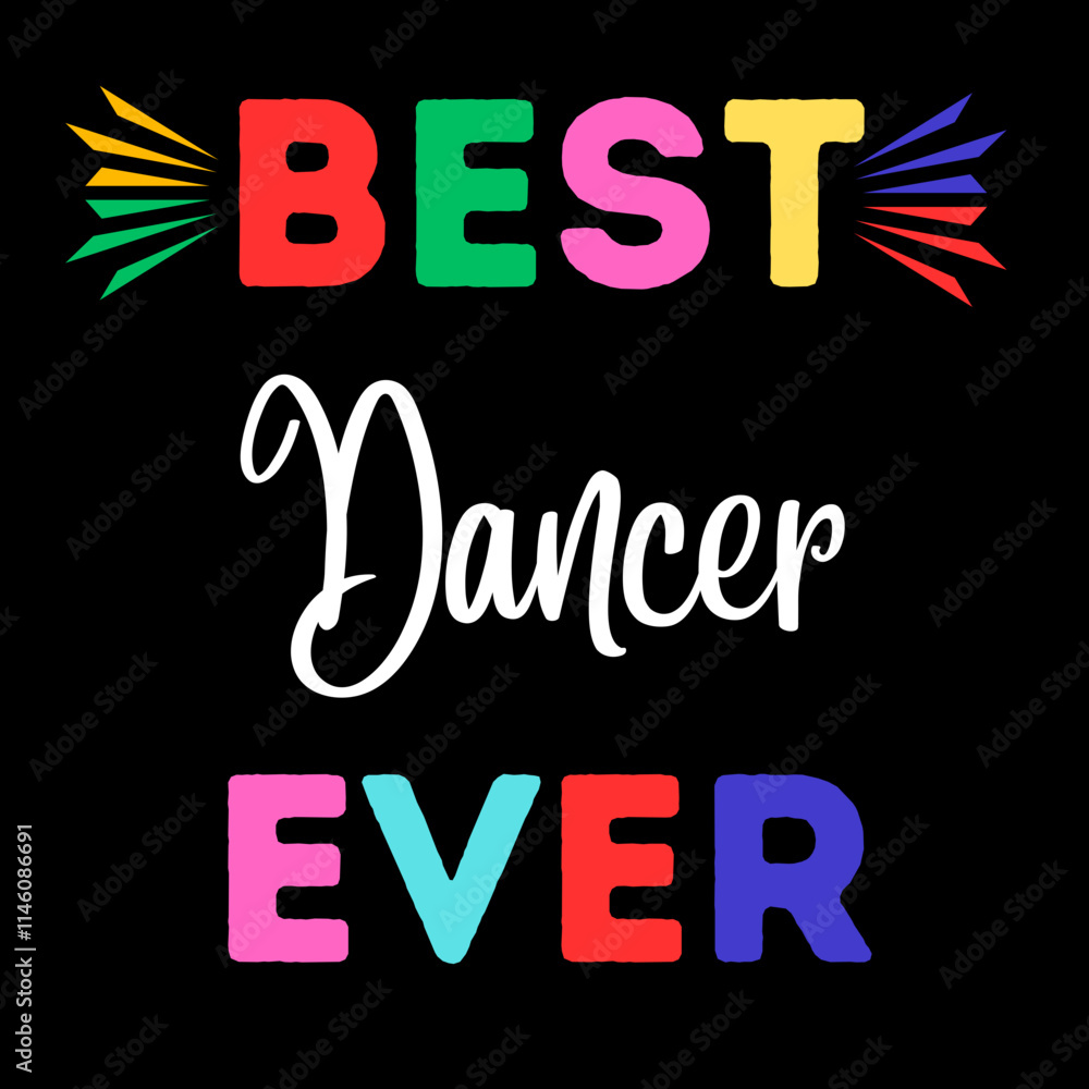 Fototapeta premium Best Ever Text Design with Heart Garland - Stylish Typography Art for Appreciation