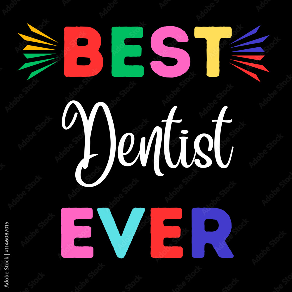 Fototapeta premium Best Ever Text Design with Heart Garland - Stylish Typography Art for Appreciation