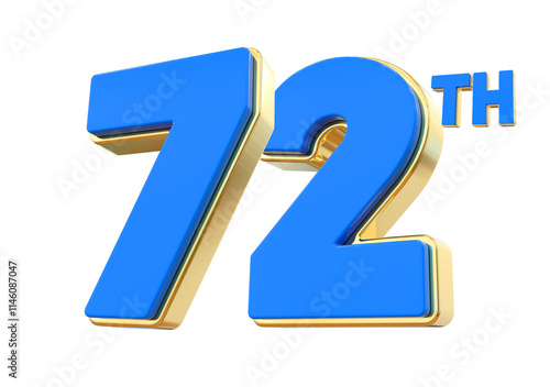 72th Anniversary Blue Number photo