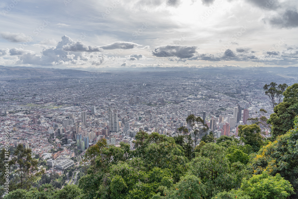 Obraz premium View over Bogota city in Colombia.