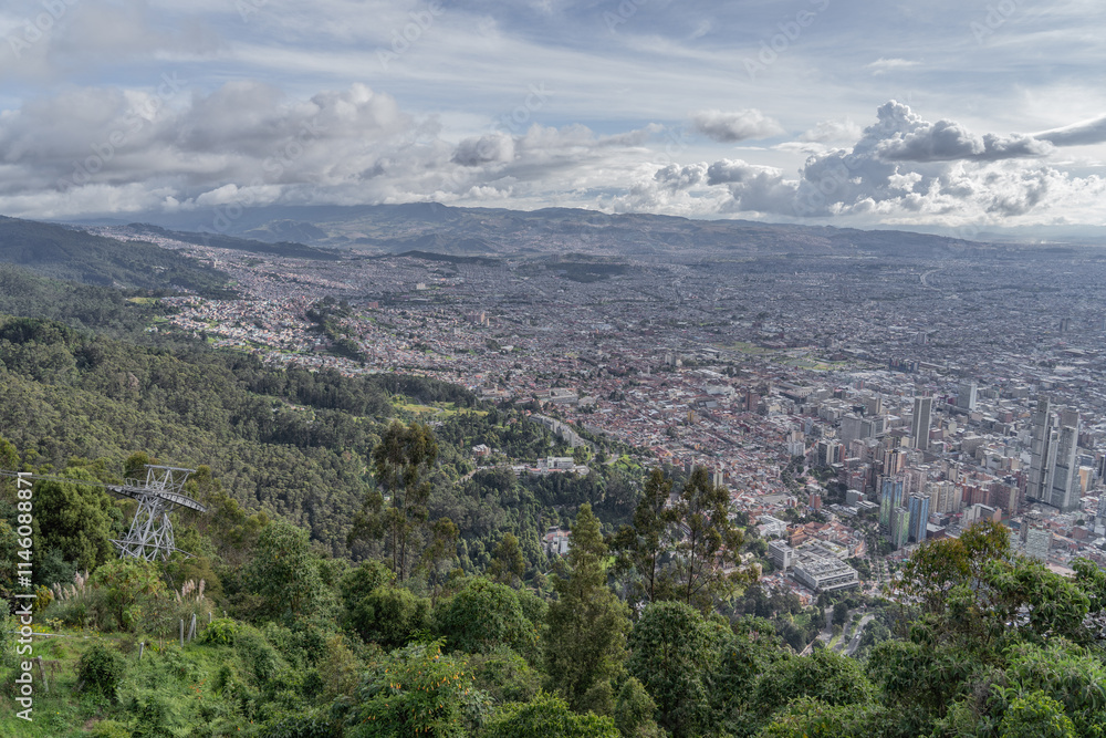 Obraz premium View over Bogota city in Colombia.