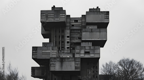 old brutalist buildings in the soviet cities