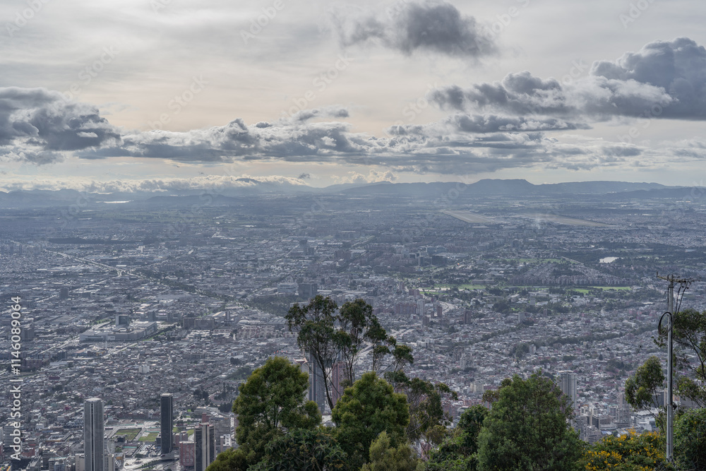 Fototapeta premium View over Bogota city in Colombia.