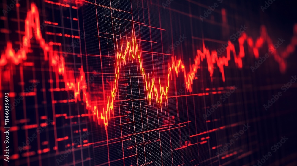 Dow Jones Stock Market goes down. Modern creative red toned economic data graph background. Dow Jones Stock Market goes down. Modern creative red toned economic data graph background.