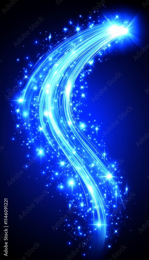 Fototapeta premium Illuminated fiber optic connections create a dynamic abstract technology background design