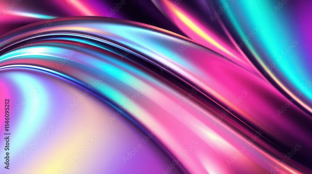 Intense Abstract Composition with Smooth Gradient and Metallic Hologram Intense Abstract Composition with Smooth Gradient and Metallic Hologram