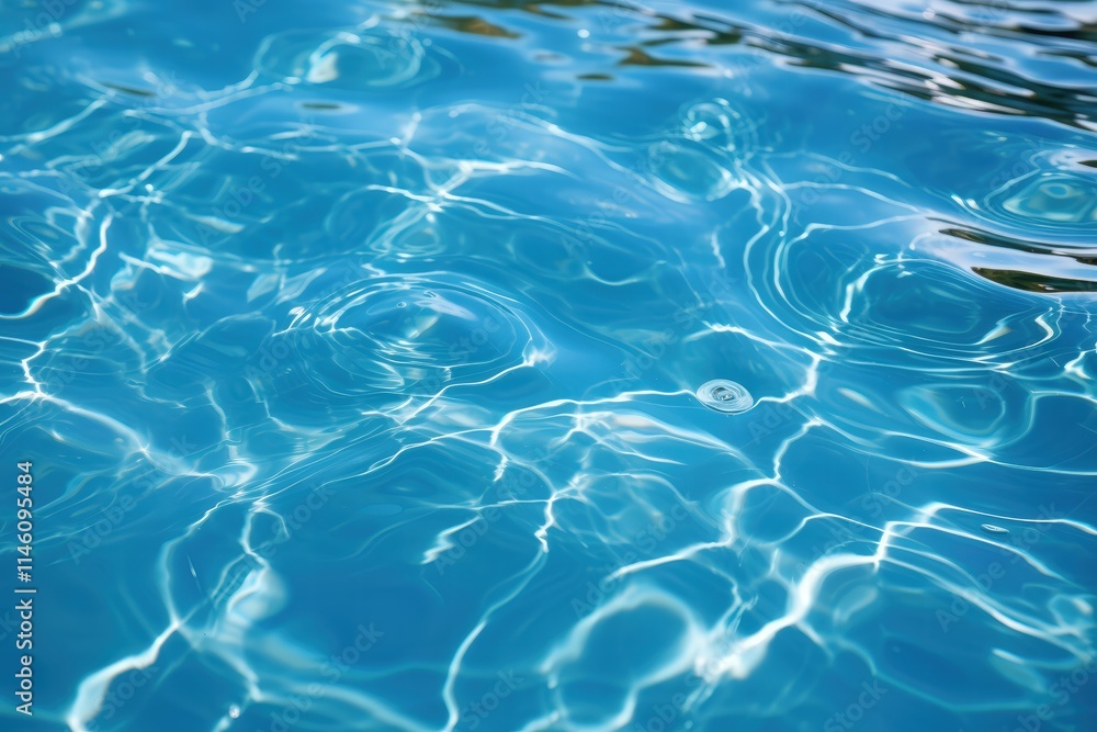 Tranquil Blue Water with Ripple Patterns Reflecting Light on Calm Surface Tranquil Blue Water with Ripple Patterns Reflecting Light on Calm Surface