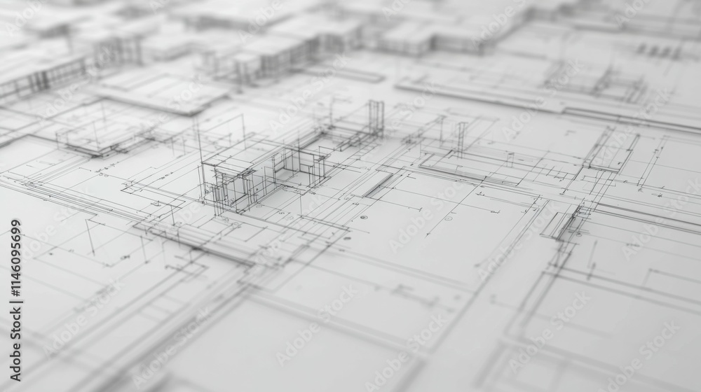 Close-up of detailed building blueprints and design sketches, realistic depiction of precision, isolated with a clean gradient background for focus and clarity. Close-up of detailed building blueprints and design sketches, realistic depiction of precision, isolated with a clean gradient background for focus and clarity.