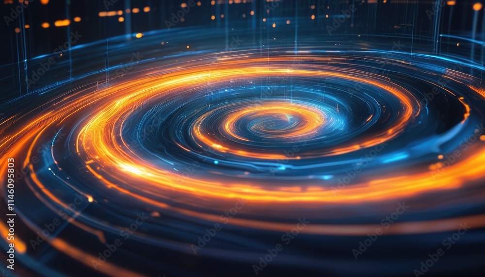 A spiral of light and dark colors with a blue center A spiral of light and dark colors with a blue center