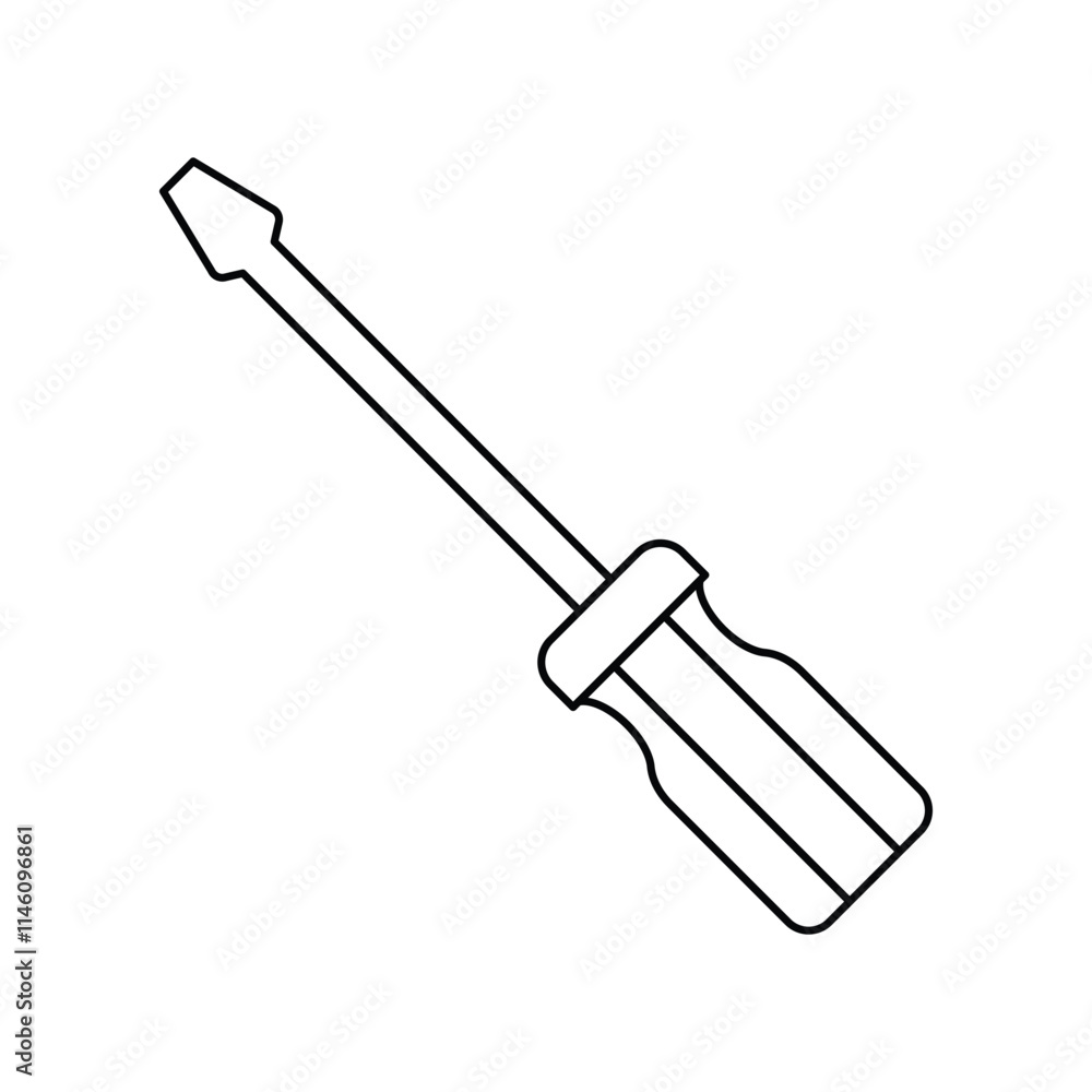 screwdriver lineal icon with white background vector stock illustration screwdriver lineal icon with white background vector stock illustration