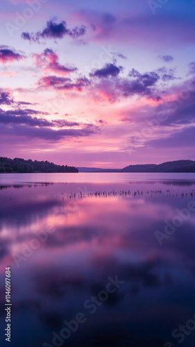 Wallpaper Mural Purple Lake Sunset Torontodigital.ca