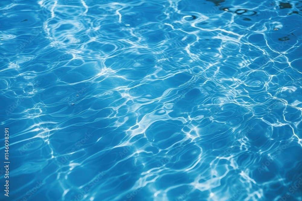 Serene Top View of Crystal Clear Blue Water with Sparkling Reflections and Gentle Ripples Under a Bright Sunlight Serene Top View of Crystal Clear Blue Water with Sparkling Reflections and Gentle Ripples Under a Bright Sunlight