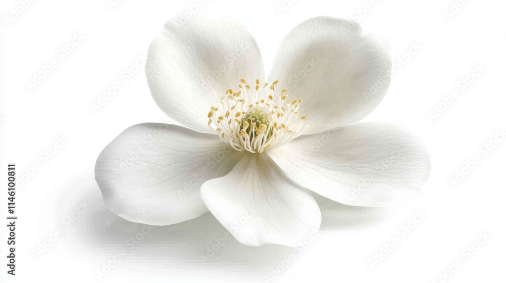 Fototapeta premium Elegant White Flower with Delicate Petals and Soft Background