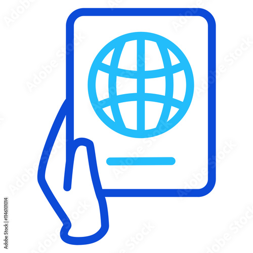 Passport control Duoline Icon