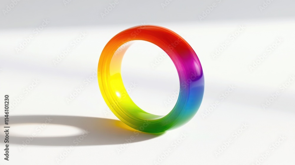 Colorful circular object with rainbow gradient on a white background Colorful circular object with rainbow gradient on a white background