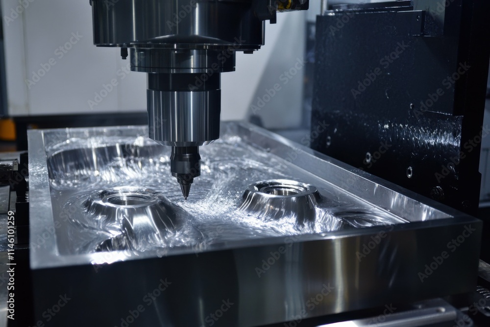 Machinist programming CNC machine for custom metal fabrication, advanced tools and technology in professional environment Machinist programming CNC machine for custom metal fabrication, advanced tools and technology in professional environment