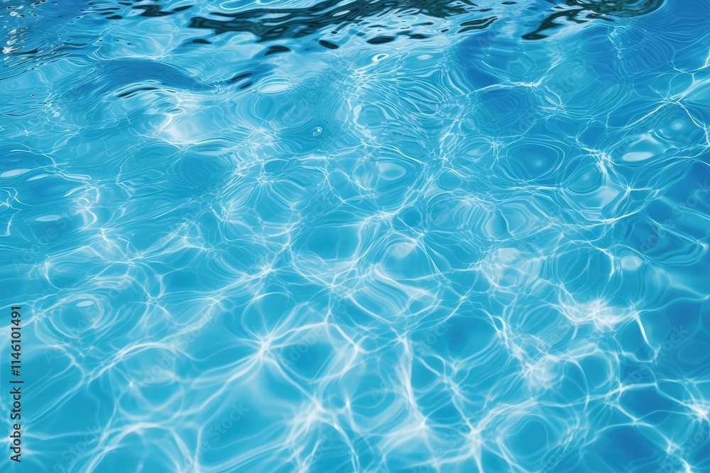 Top View of Clear Blue Water with Beautiful Ripples and Reflections Under Bright Natural Light in a Refreshing Environment Top View of Clear Blue Water with Beautiful Ripples and Reflections Under Bright Natural Light in a Refreshing Environment