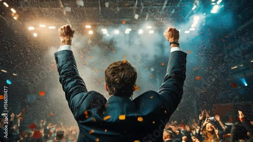 A professional being promoted to an executive position, celebrating career success in a corporate setting