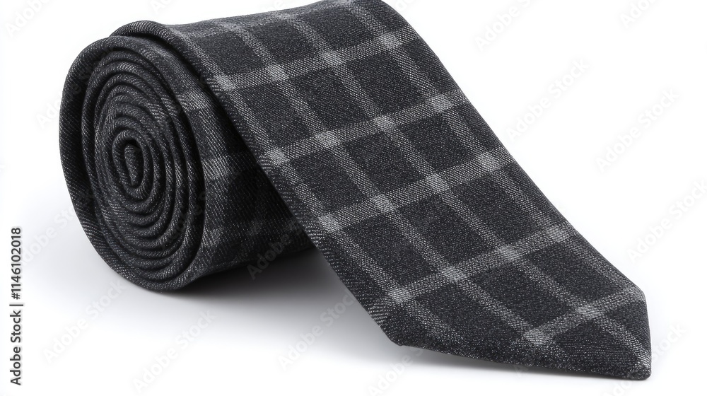 Elegant Black and Gray Plaid Tie for Formal and Casual Attire Elegant Black and Gray Plaid Tie for Formal and Casual Attire