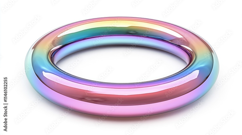 Colorful Reflective Ring with Smooth Surface and Vibrant Shades Colorful Reflective Ring with Smooth Surface and Vibrant Shades