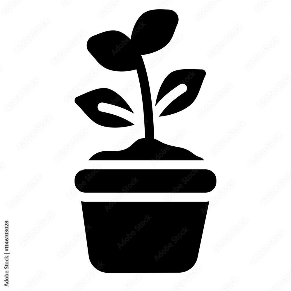 Potted plant Solid Icon Potted plant Solid Icon